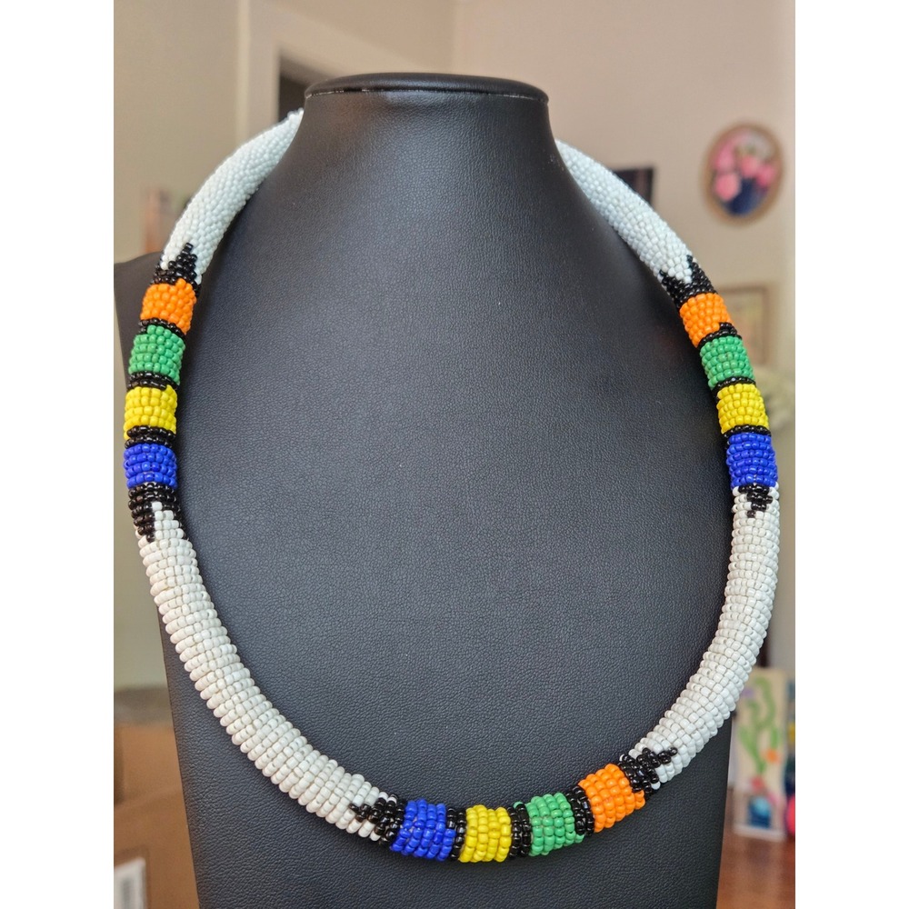 Zulu Beaded Native African Necklace Handcrafted Artisan Vintage